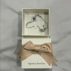 Silver and Blue Heart bracelet